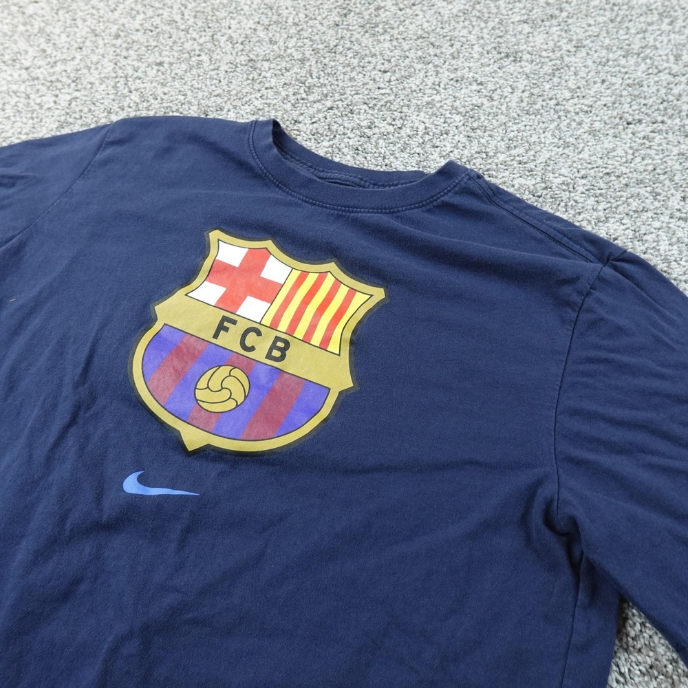 FC Barcelona Shirt Mens M Blue Short Sleeve Soccer Futbol Football Nike FCB Tee